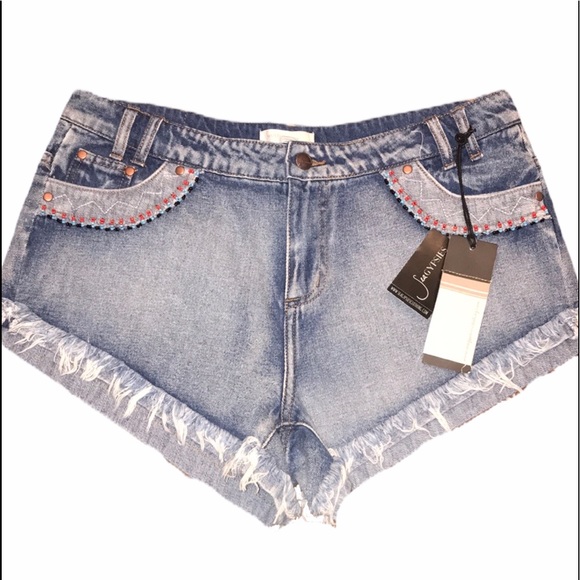 SeaGypsie Pants - SeaGypsie by Lost High rise, raw hem jean shorts